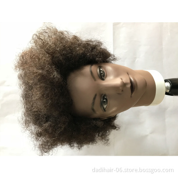 Afro American Cosmetology Mannequin Head 100% Human Hair afro training hair mannequin for practice braiding